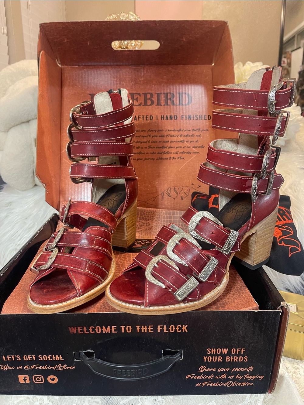 Freebird NWT/NIB Brooklynn Gladiator Leather Sandal Boots Western Multi-Buckle